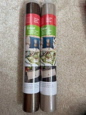 Cricut Faux Leather Rolls - Dark Brown and Light Taupe